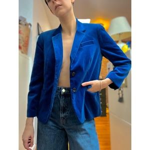 J.Crew bright blue schoolboy velvet blazer.